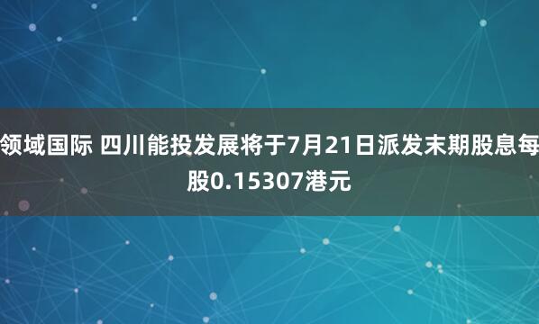 领域国际 四川能投发展将于7月21日派发末期股息每股0.15307港元