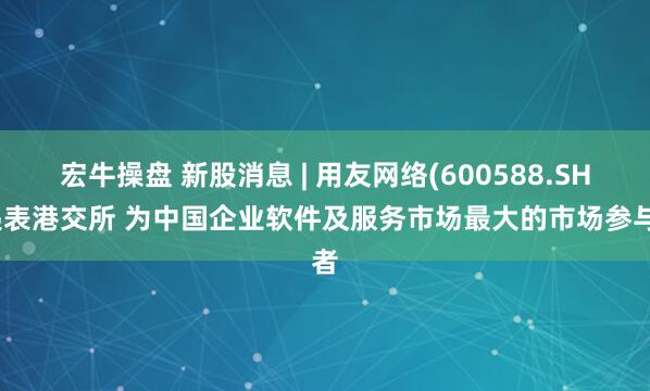 宏牛操盘 新股消息 | 用友网络(600588.SH)递表港交所 为中国企业软件及服务市场最大的市场参与者